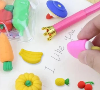 Mix Design Fancy & Stylish Colorful Erasers (1 Set / 3 Pc Set)