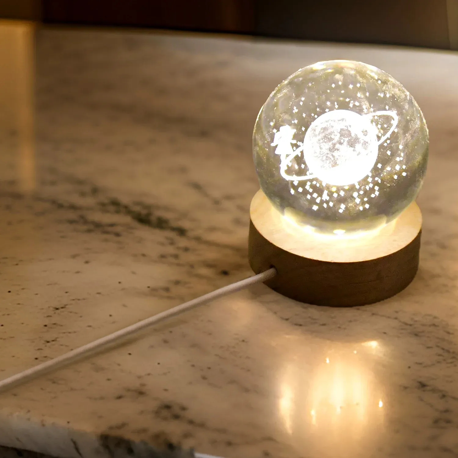 Astronaut Ball Night Light with Resin Base Decorative for Living Room Decor (1 Pc) - Detailed Feature View 5