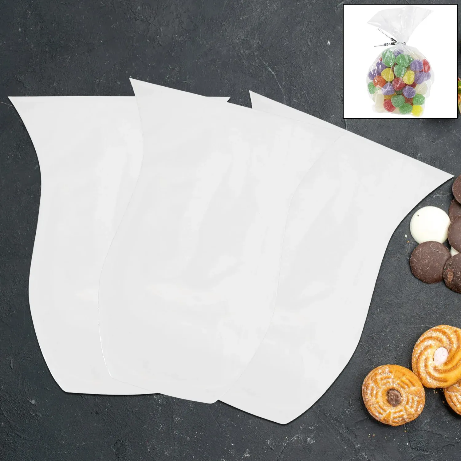Premium Clear Cookie Bags – Durable Food-Grade Treat Packaging (50 Pc) - Buy Online at Alikart