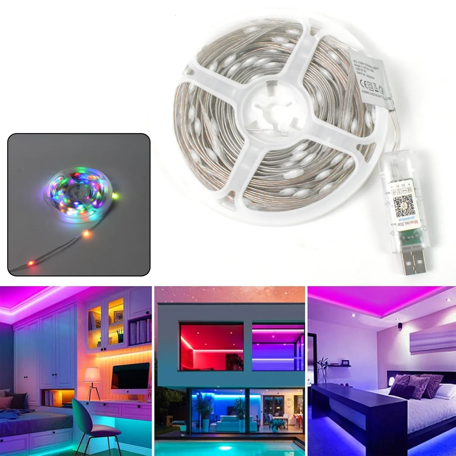 Premium Multi Coloured 10M RGB LED Strip Lights (1 Pc) - Buy Online at Alikart