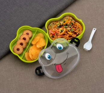 Double Layer Froggy Shape Lunch Box with Spoon – Leakproof & BPA-Free