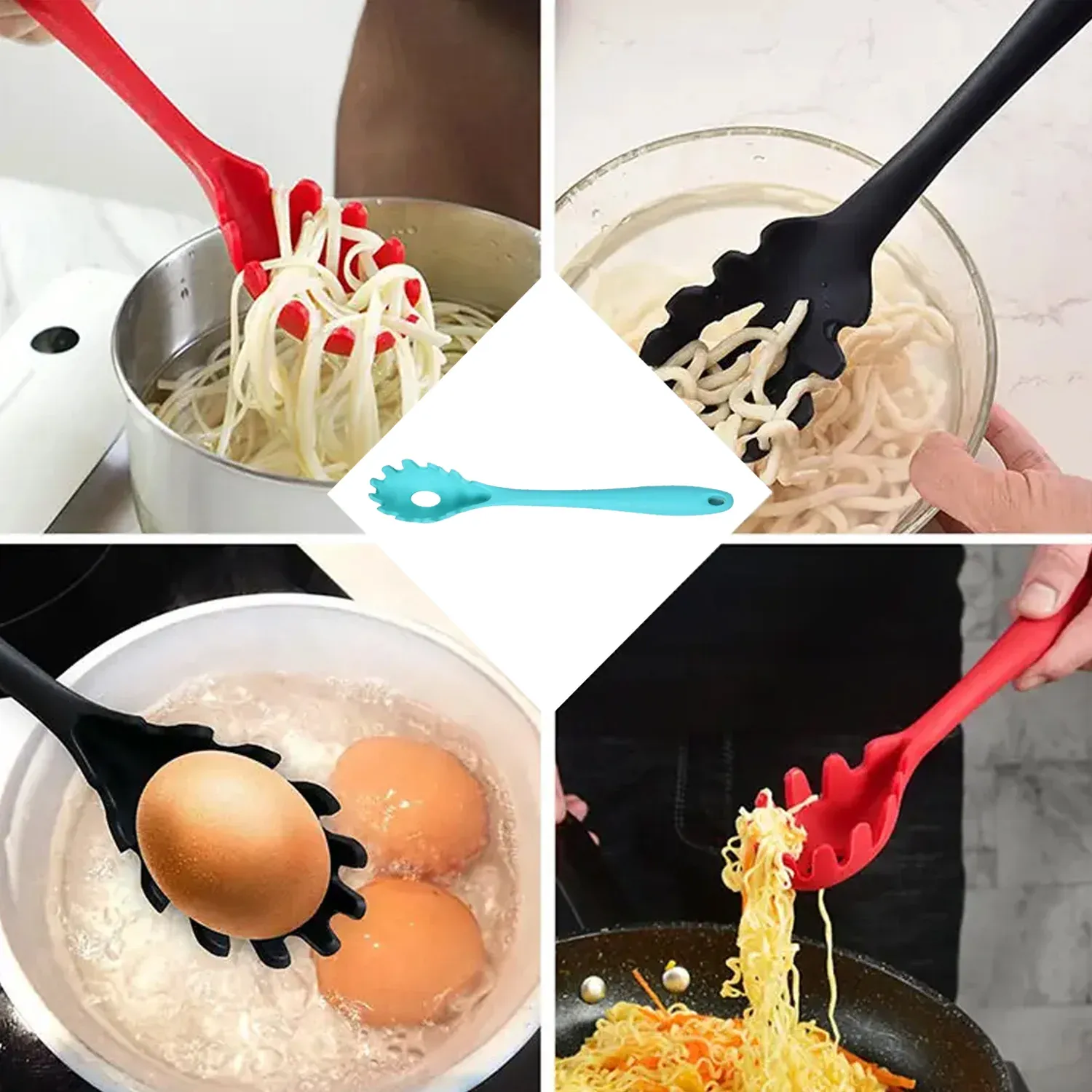 Premium Pasta Fork Utensil - Heat-Resistant Non-Slip Spaghetti Serving Spoon (29cm) - Buy Online at Alikart