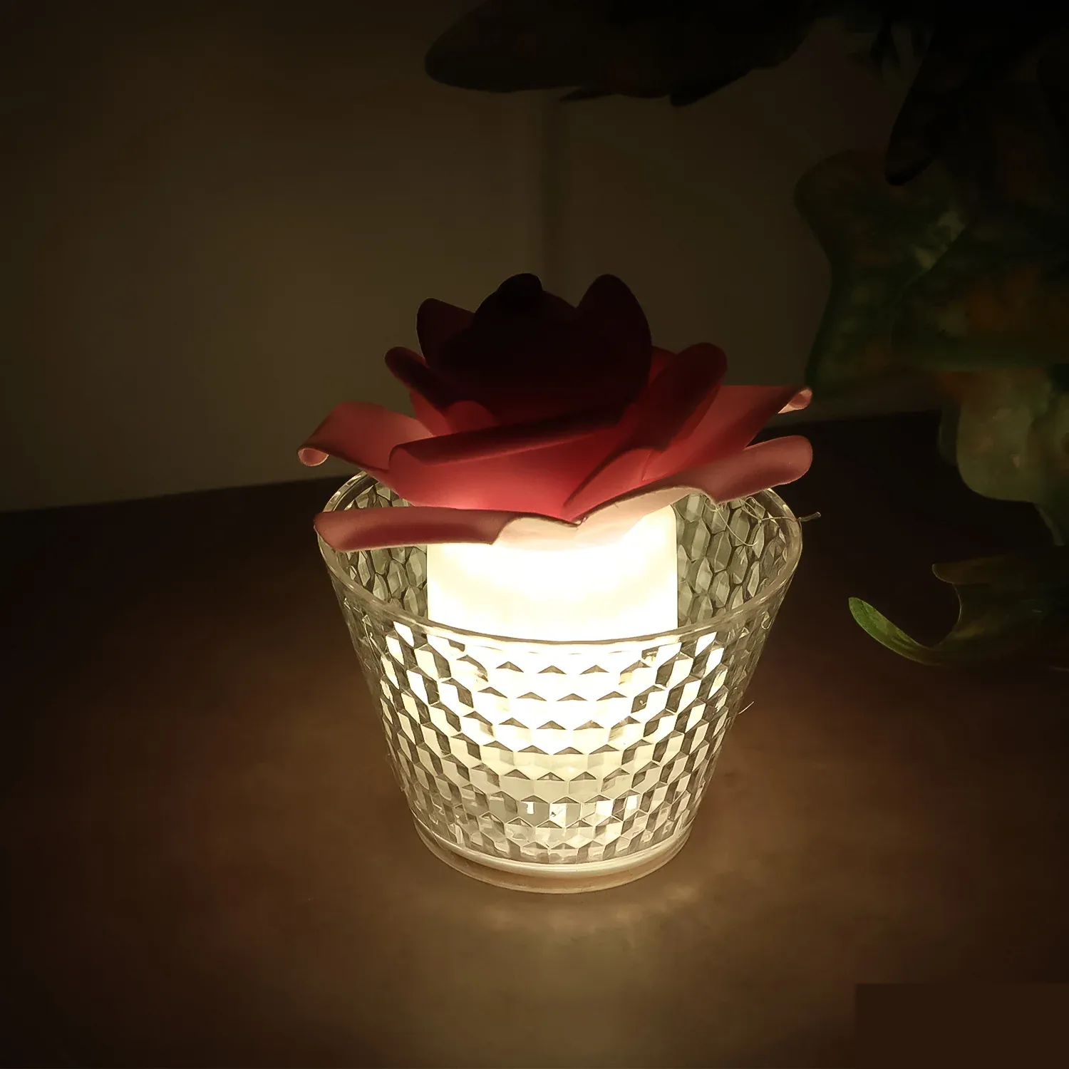 LED Rose Flower Flameless Tealight Candle Set – Elegant & Safe Décor - Detailed Feature View 5