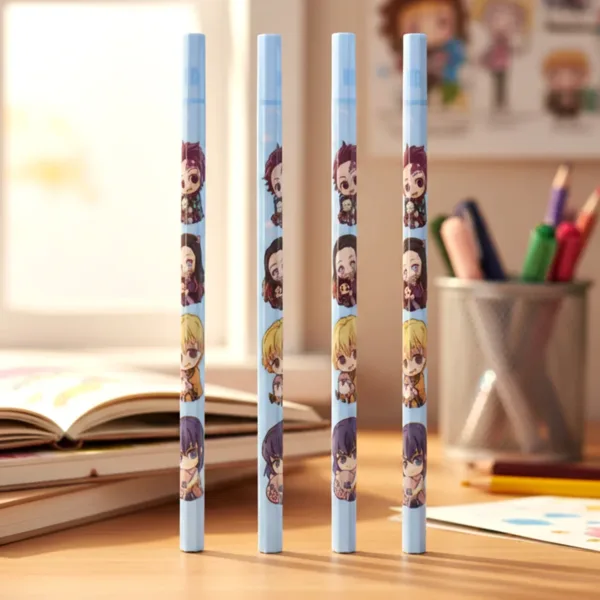 Cartoon Printed Pencil Set for Kids – 4 Cute School Pencils