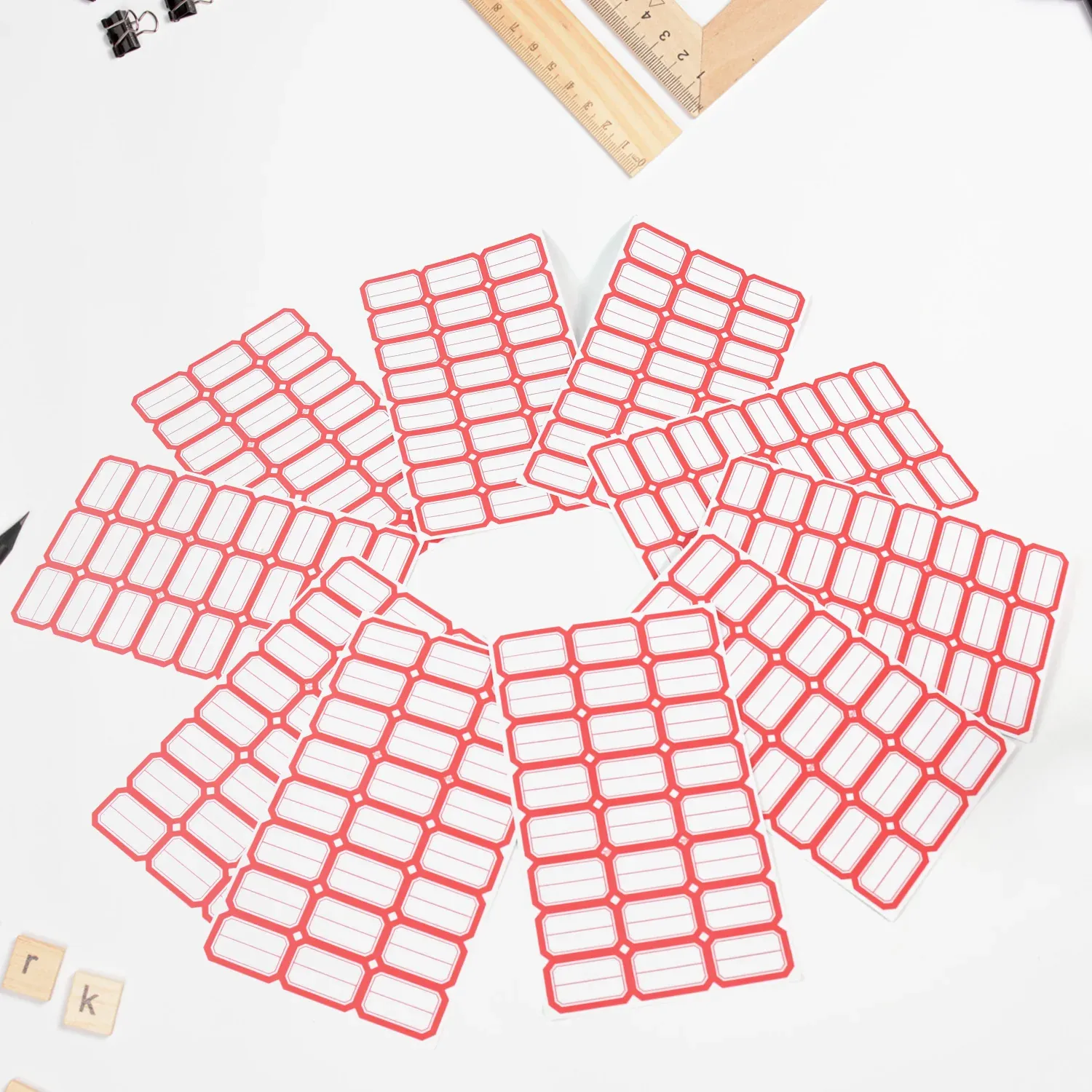 Premium Blank Label Sticker Sheets with Red Border - 10 Multipurpose Sheets - Buy Online at Alikart