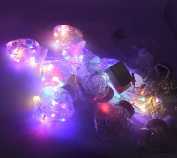 8 Feet 12 Wish Heart Ball String LED Lights With Color Box for Home Decoration, Diwali & Wedding LED Christmas Light Indoor and Outdoor Light ,Festival Decoration (Wishing Ball Multicolor)
