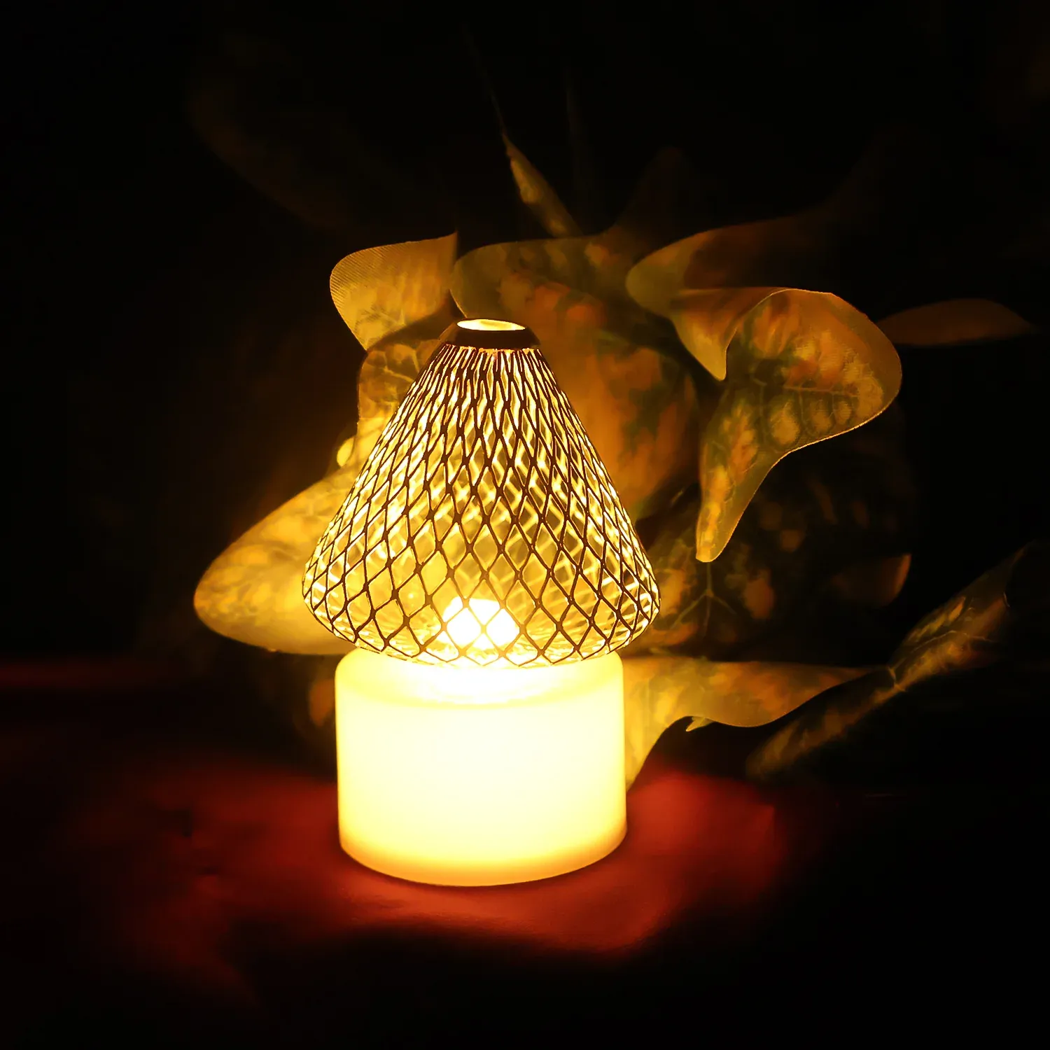 LED Flameless Candle Lights – Set of 12 with Golden Net Cover - Detailed Feature View 3