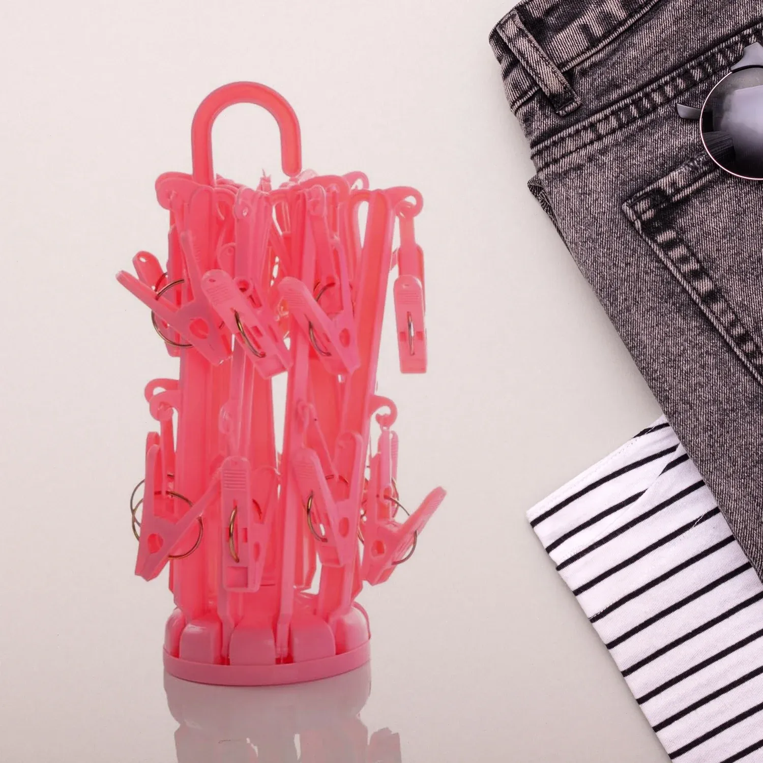 Premium Foldable Clothes Drying Rack – 16 Clip Hanger for Delicates | Mini Bubbles - Buy Online at Alikart