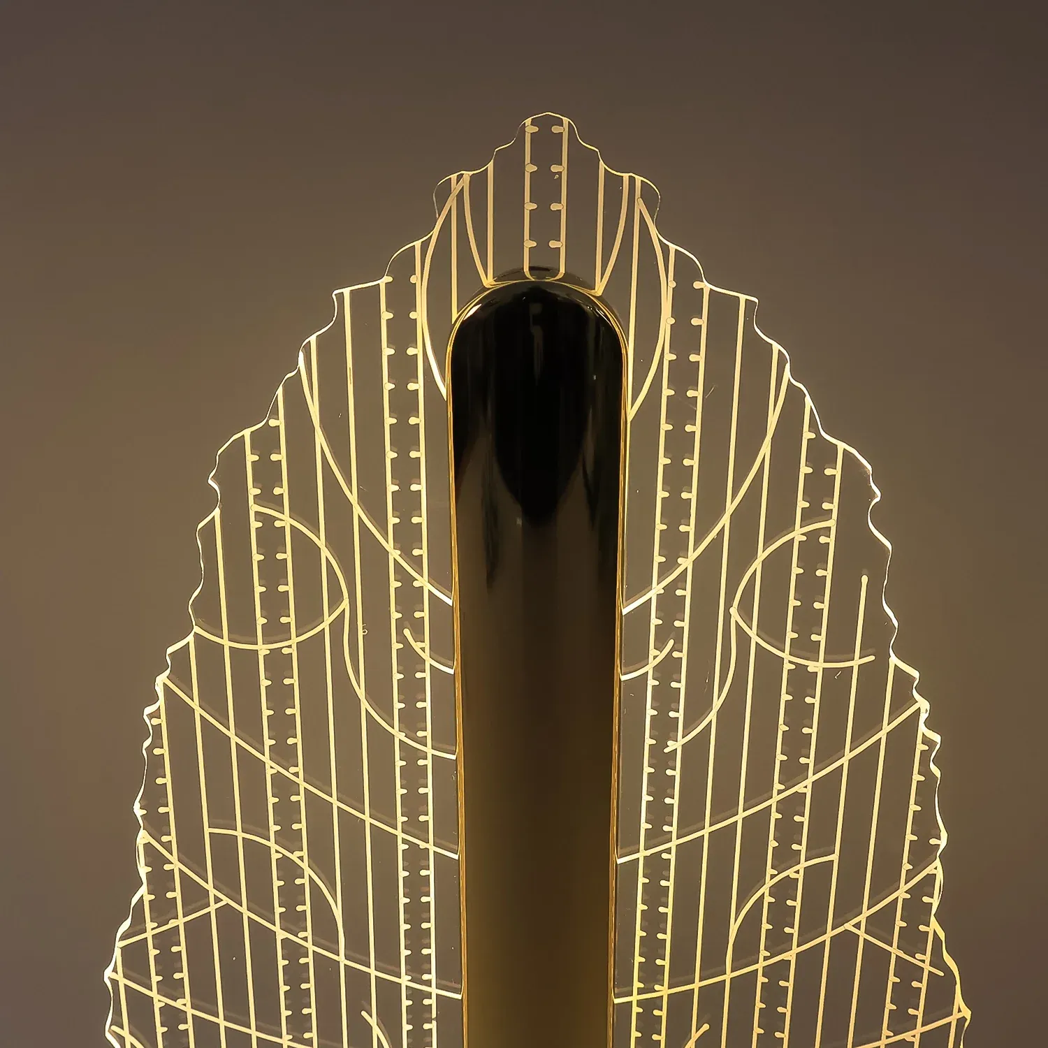 Elegant Plastic LED Table Lamp with Leaf Design Shade (1 Pc) - Detailed Feature View 1
