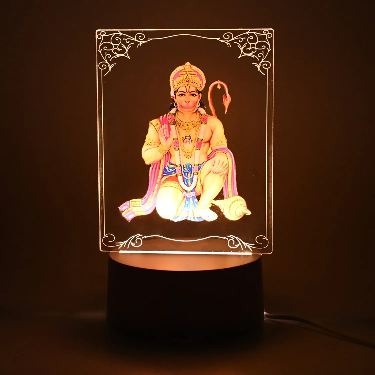 Beautiful 3D Lord Hanuman Frame with soft white light (1 Pc) - Detailed Feature View 5
