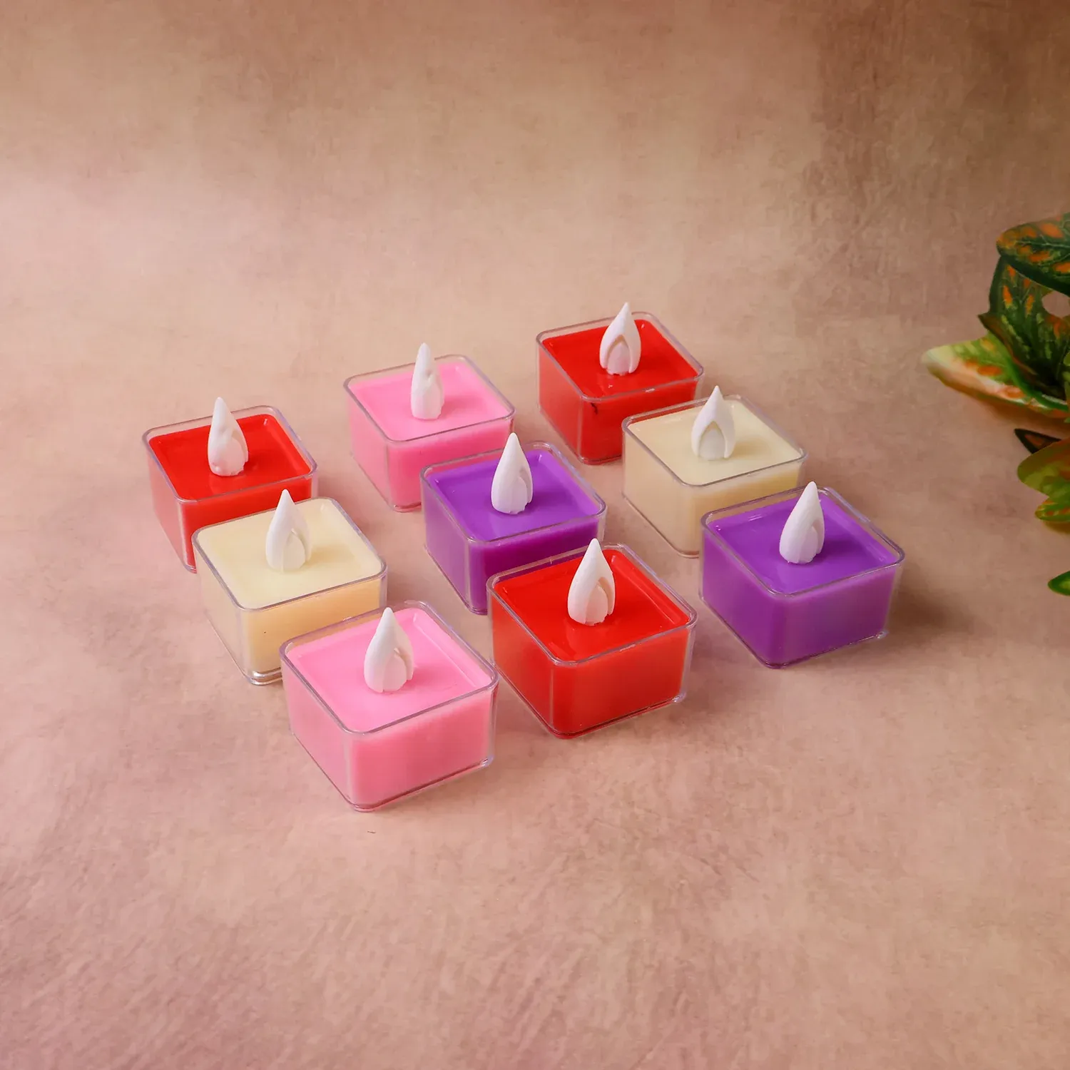 LED Flameless Tealight Candles – Vibrant Multicolor Set (9 Pc) - Detailed Feature View 2