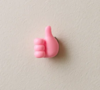 Pink Hand-Shaped Wall Clip Holder for Keys & Cables