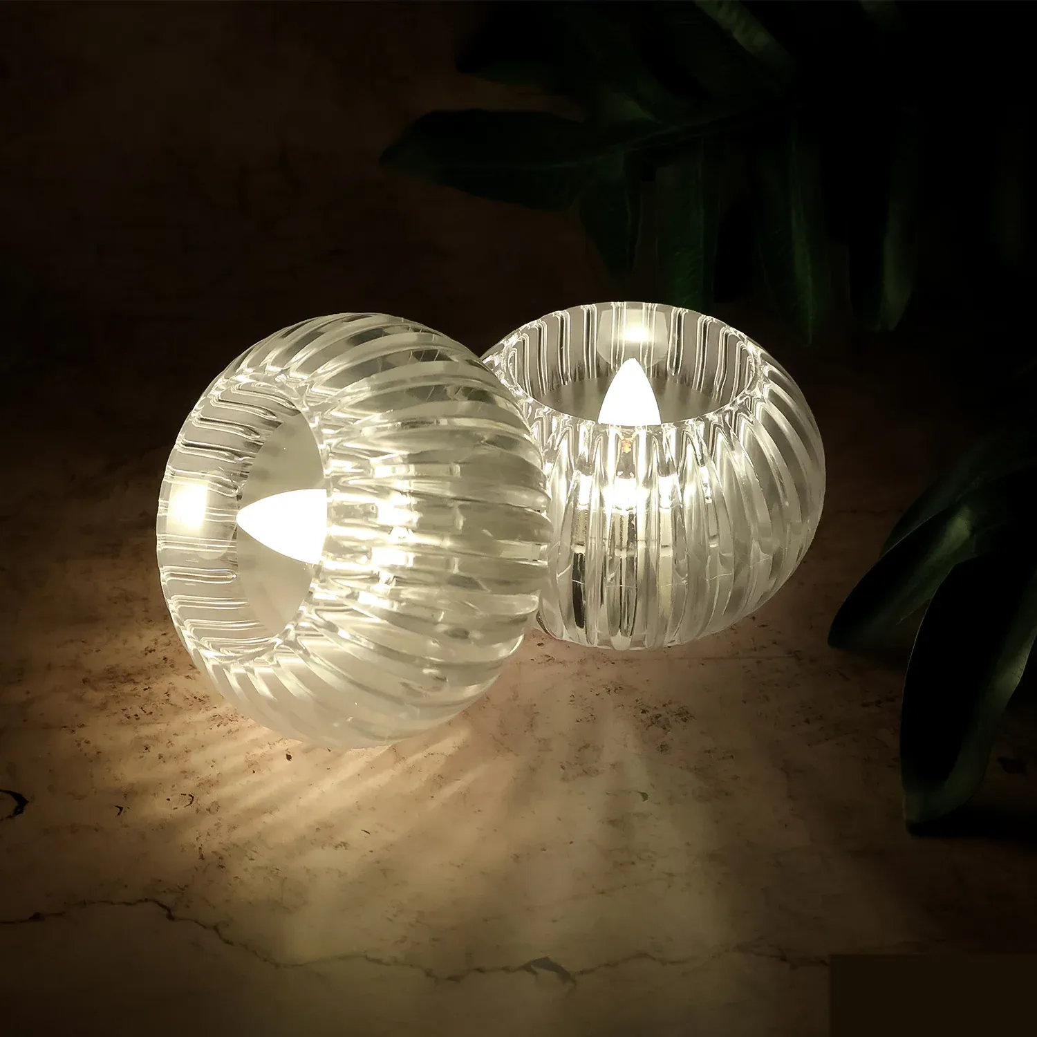 LED Flameless Decorative Candles – Set of 4 Crystal-Style Tealights - Detailed Feature View 5