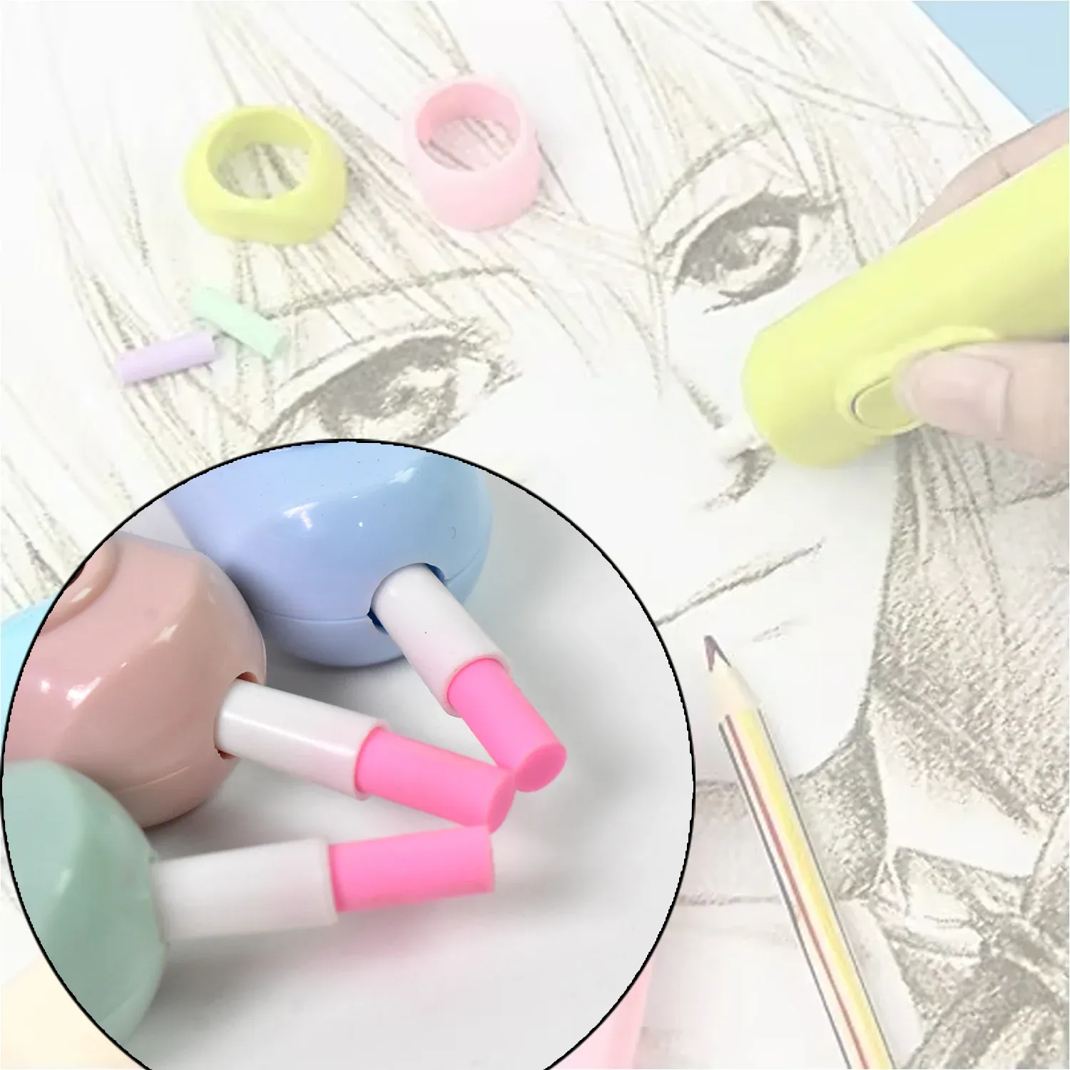 Electric Eraser Kit – Precision Erasing for Art & Drafting | ScribbleJoy - Detailed Feature View 5