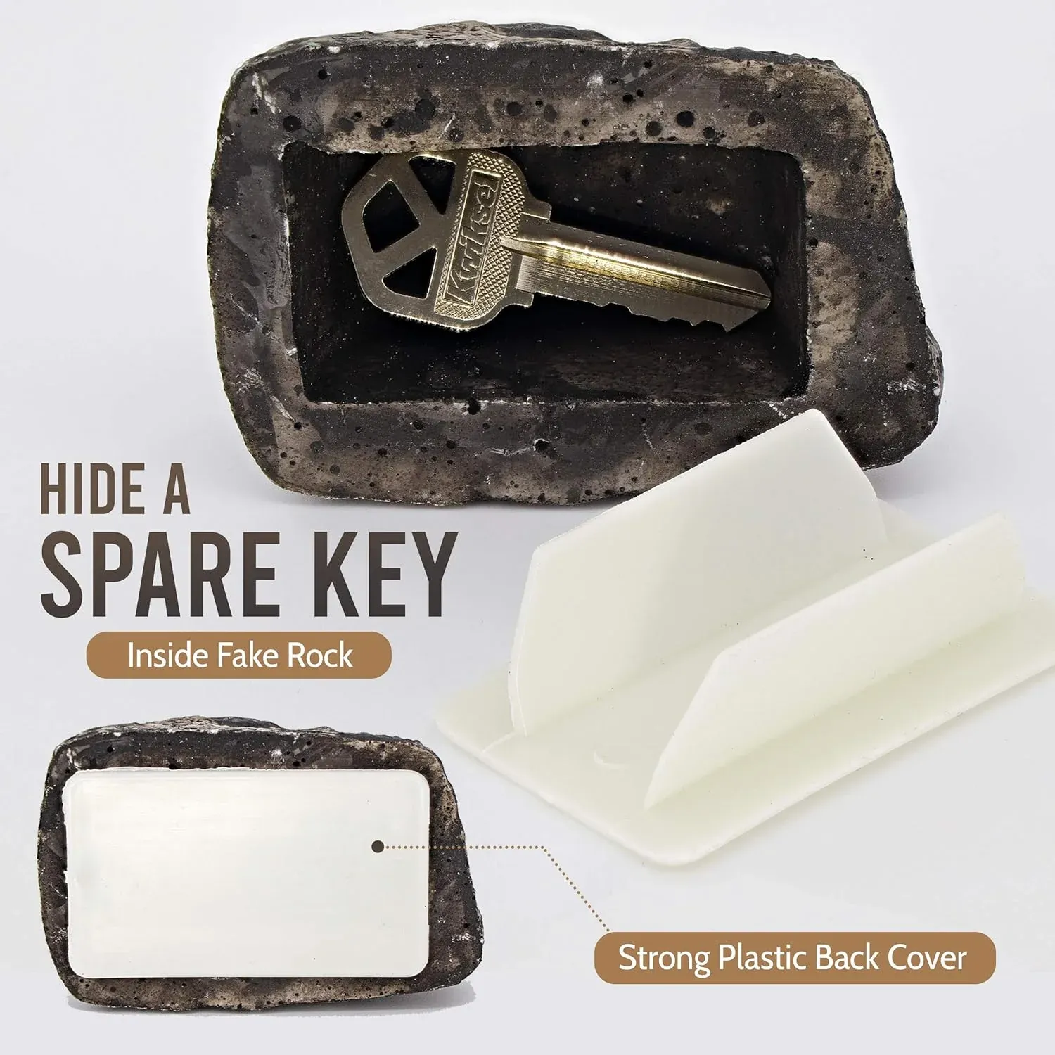 Fake Rock Key Hider – Discreet Outdoor Key Storage | Safelix - Detailed Feature View 1