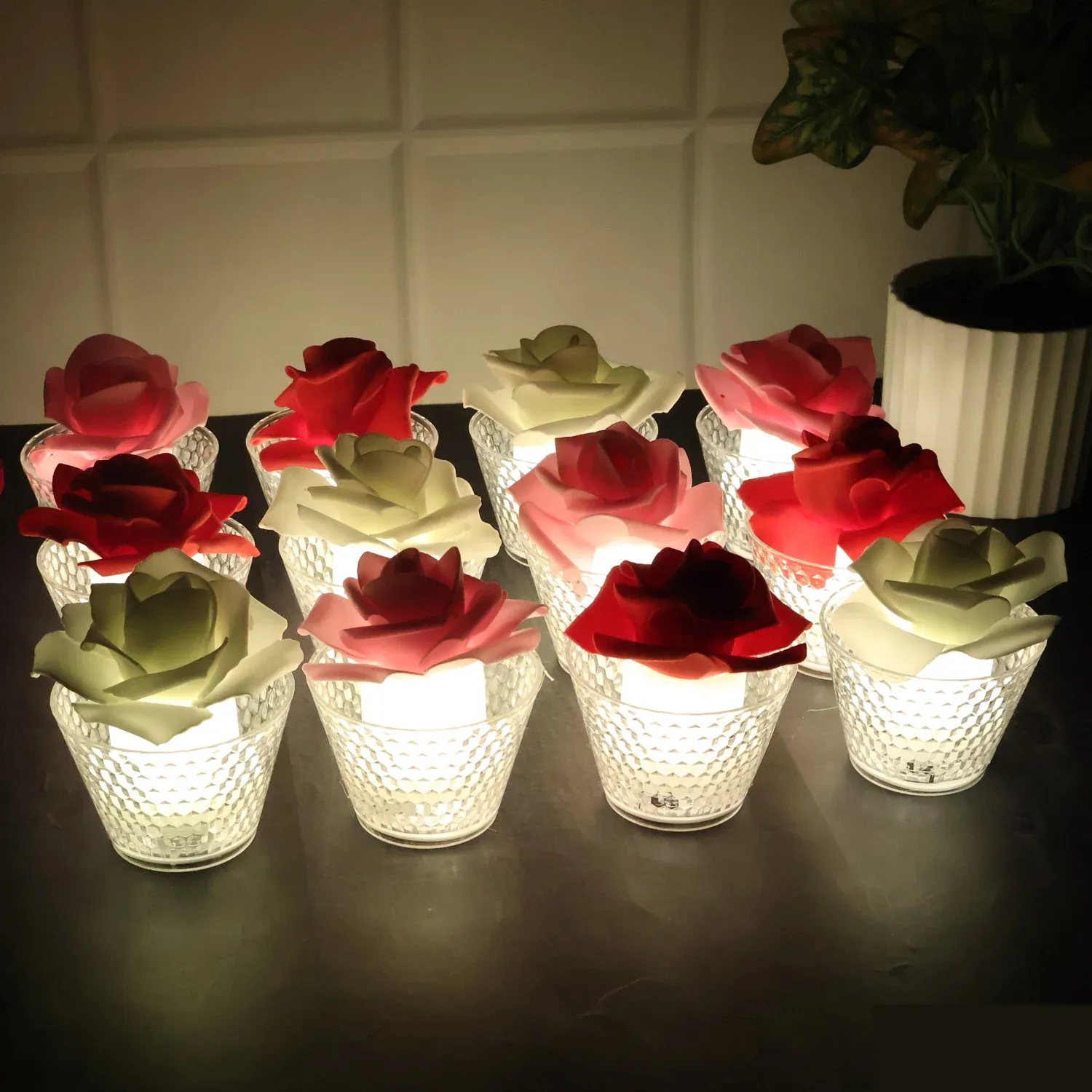 Premium Rose Shaped Flameless LED Candles – Elegant Romantic Decor Set - Buy Online at Alikart