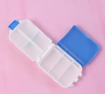 Dual-Sided Pill Organizer Box – Portable 8-Compartment Medicine Case