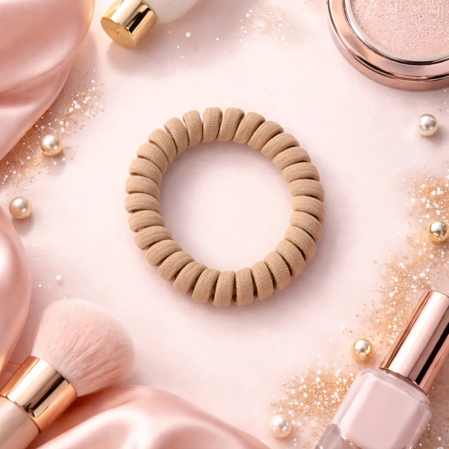 Soft Stretchable Spiral Coil Hair Band - No Crease, 1 Pc - Detailed Feature View 1