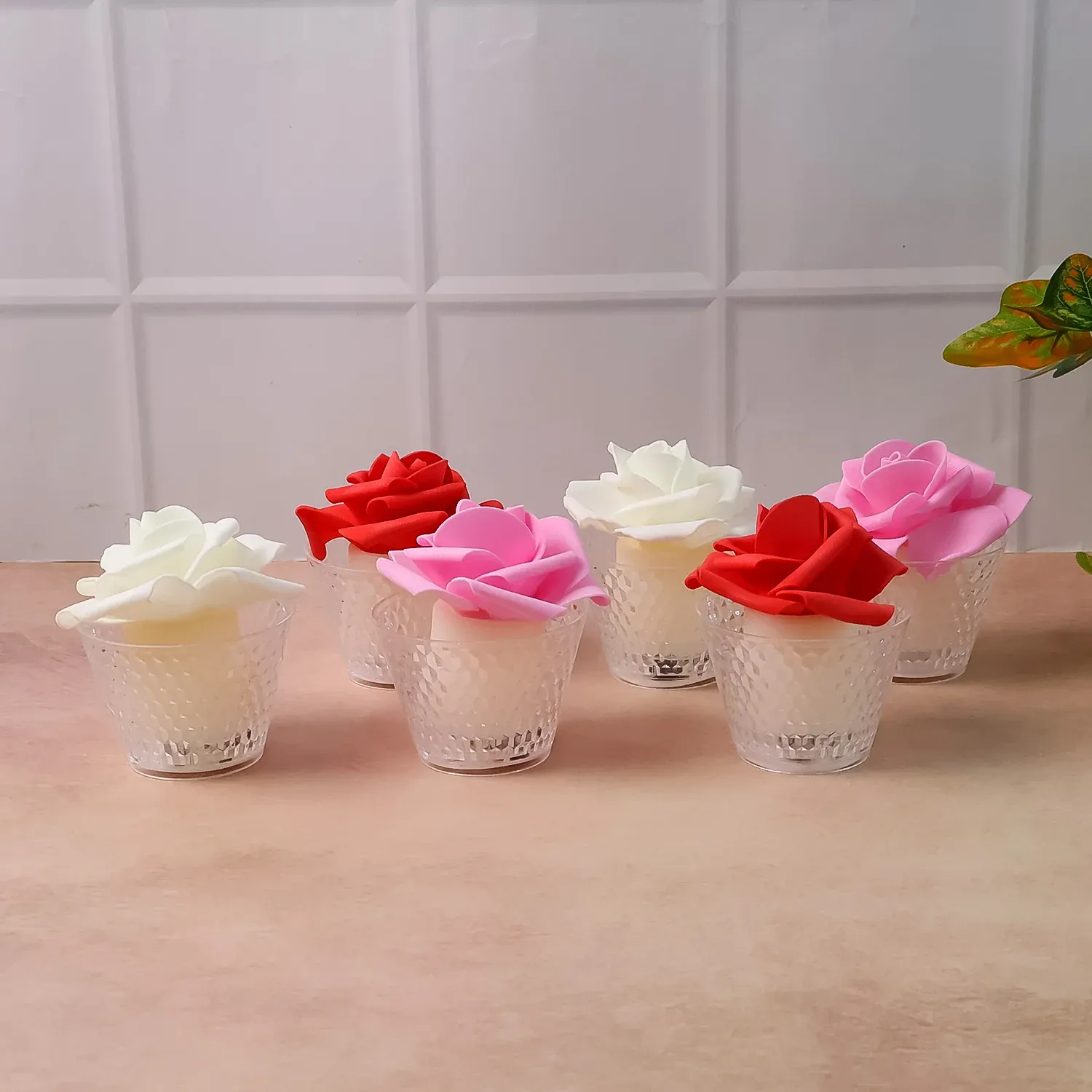 LED Rose Flower Flameless Tealight Candle Set – Elegant & Safe Décor - Detailed Feature View 6