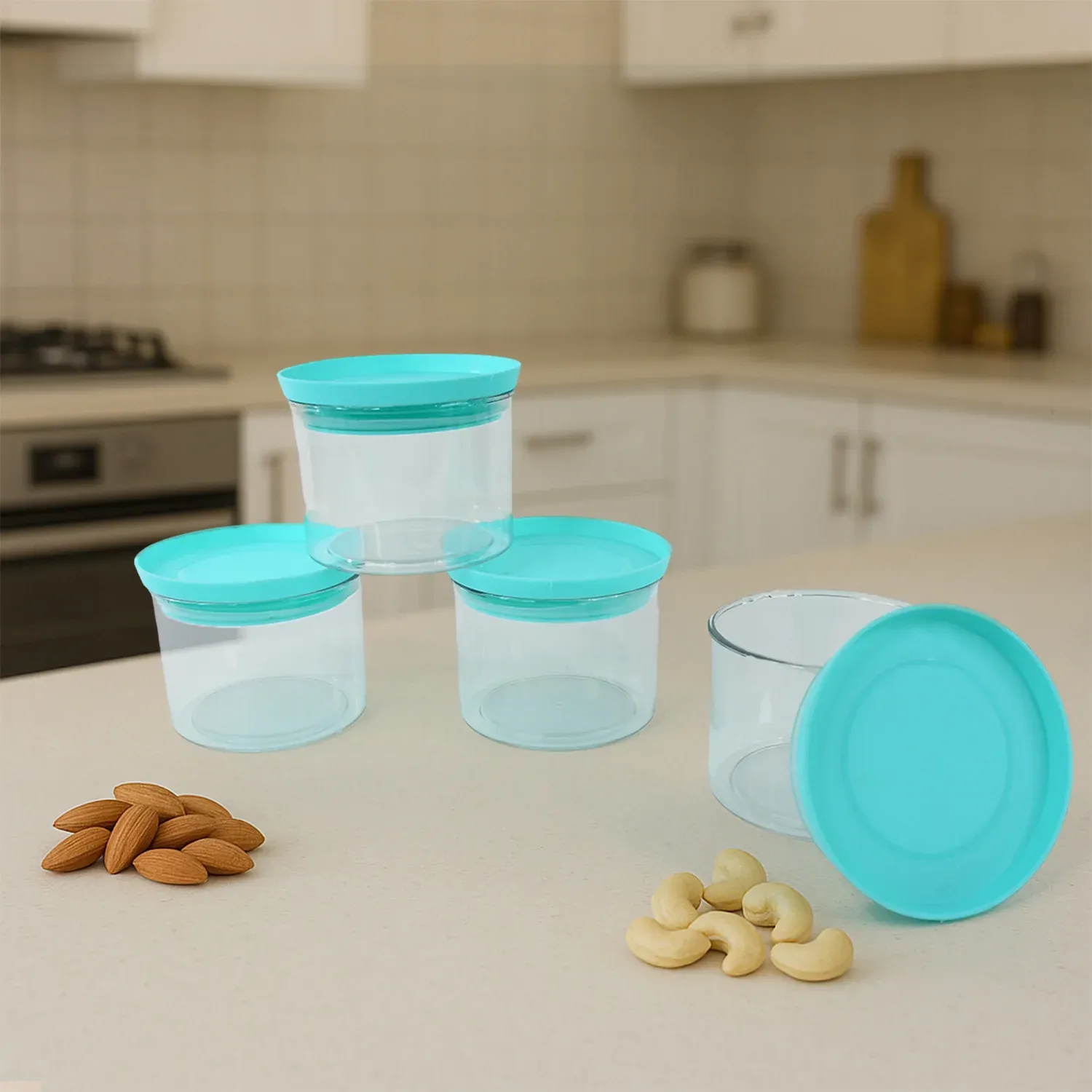 Mukhwas Dani Set – Airtight 4 Pc Jars with Stylish Tray | Organivo - Detailed Feature View 3