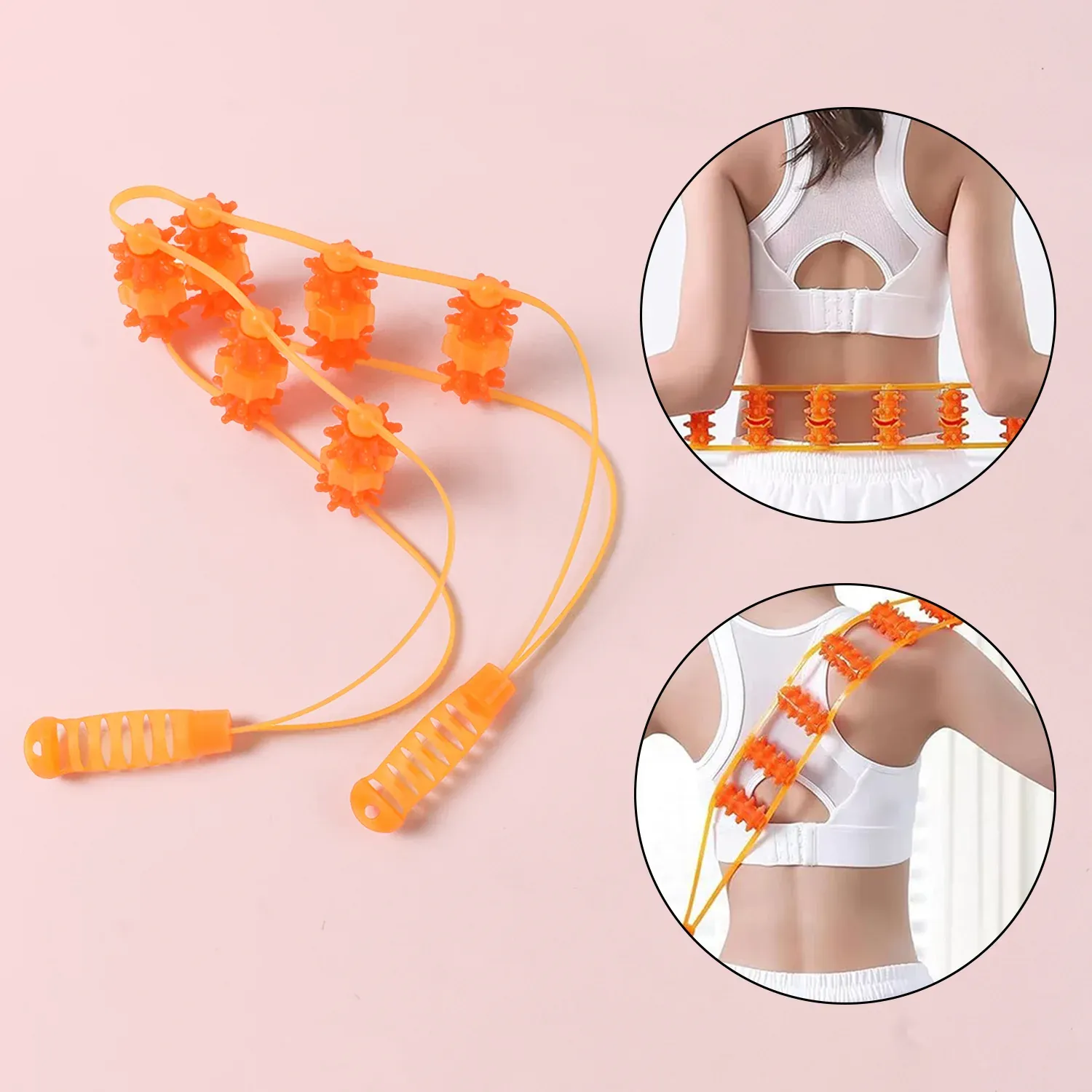 Velvet Wellness Handheld Back Massage Roller Rope - Portable Pain Relief - Detailed Feature View 5