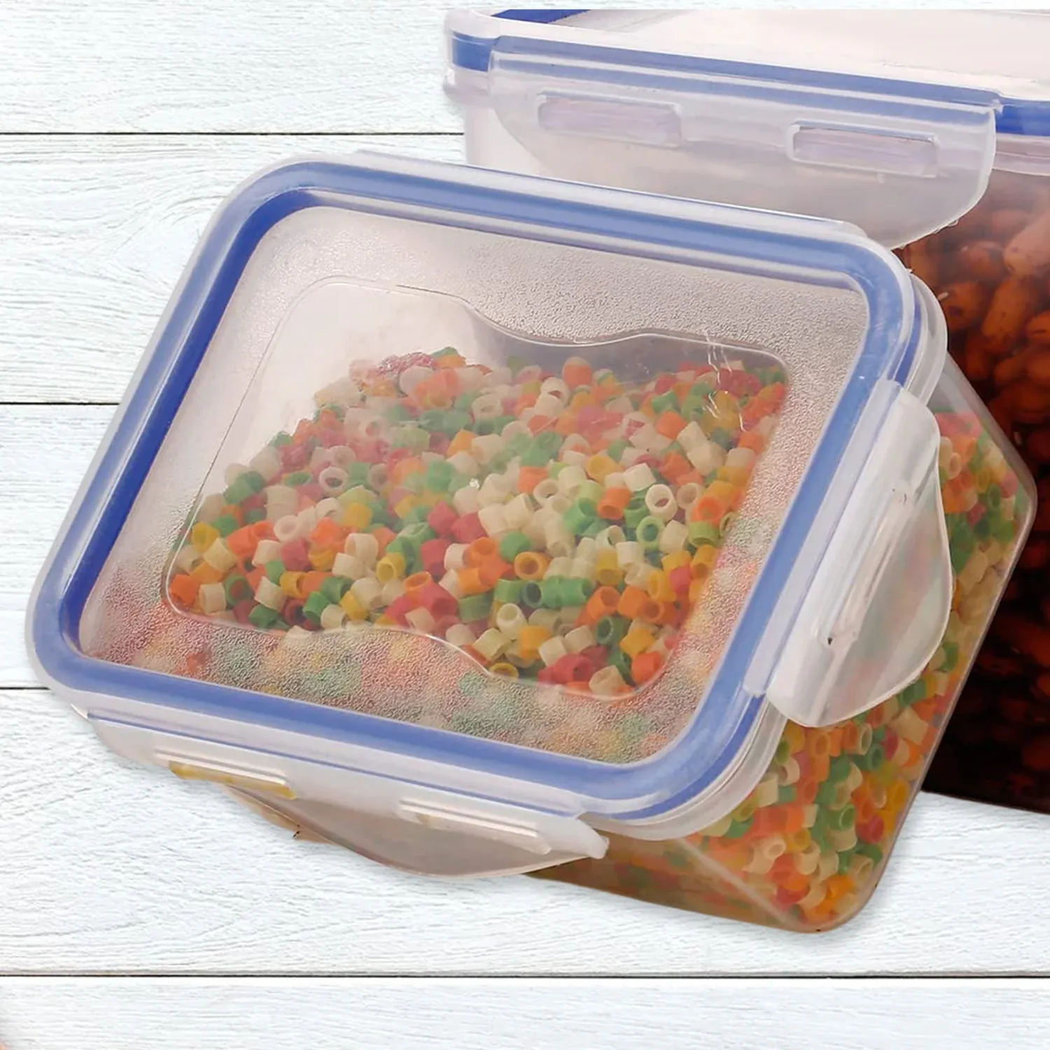 Set of 3 Airtight Rectangular Food Storage Containers with Lids - Detailed Feature View 5
