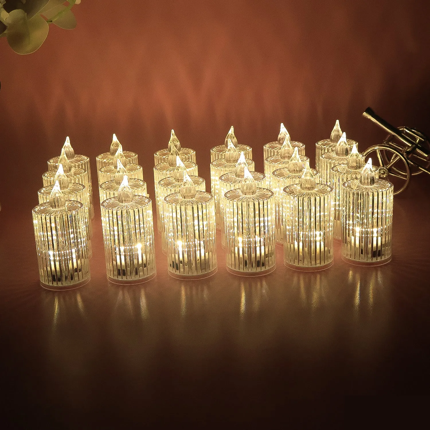 LED Flameless Decorative Candle Set – Smokeless Crystal Design - Detailed Feature View 2