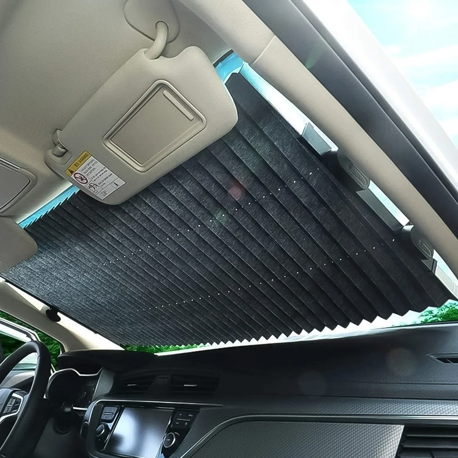 Retractable Long Foldable Windshield Sun Shade for Car (1 Set) - Detailed Feature View 6