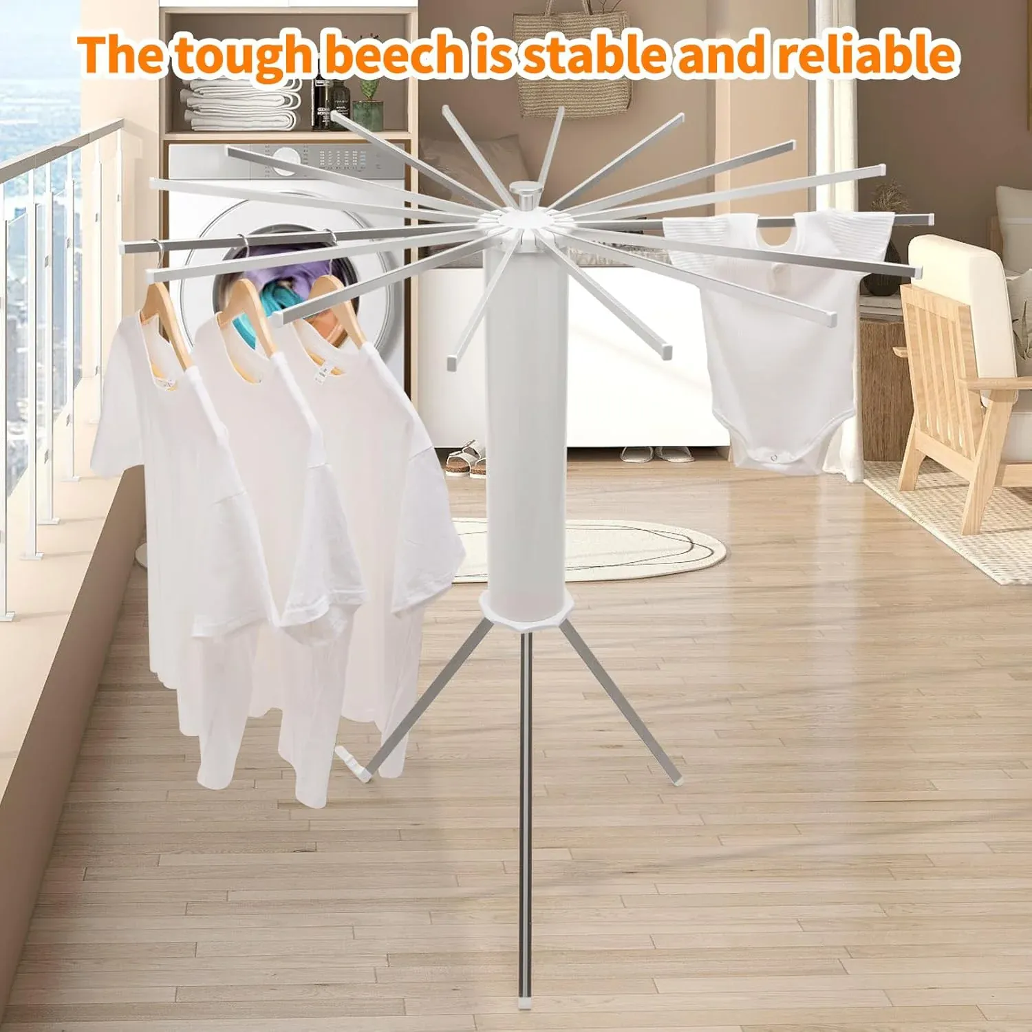 Premium Octopus Rotating Clothes Drying Rack Foldable Space Saving Stand - Buy Online at Alikart