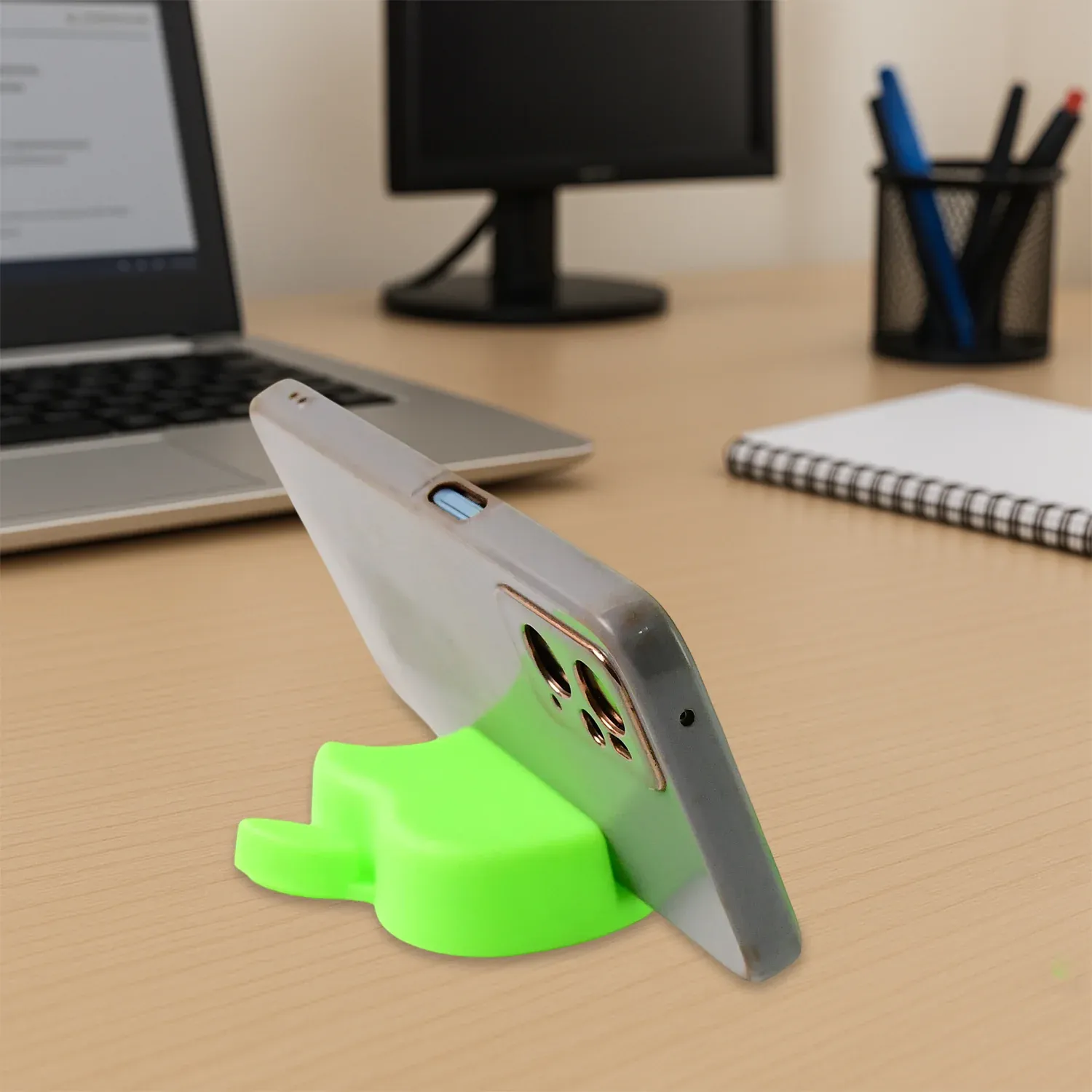 Premium Apple-Shaped Mobile Phone Stand – Compact 3-Piece Set - Buy Online at Alikart