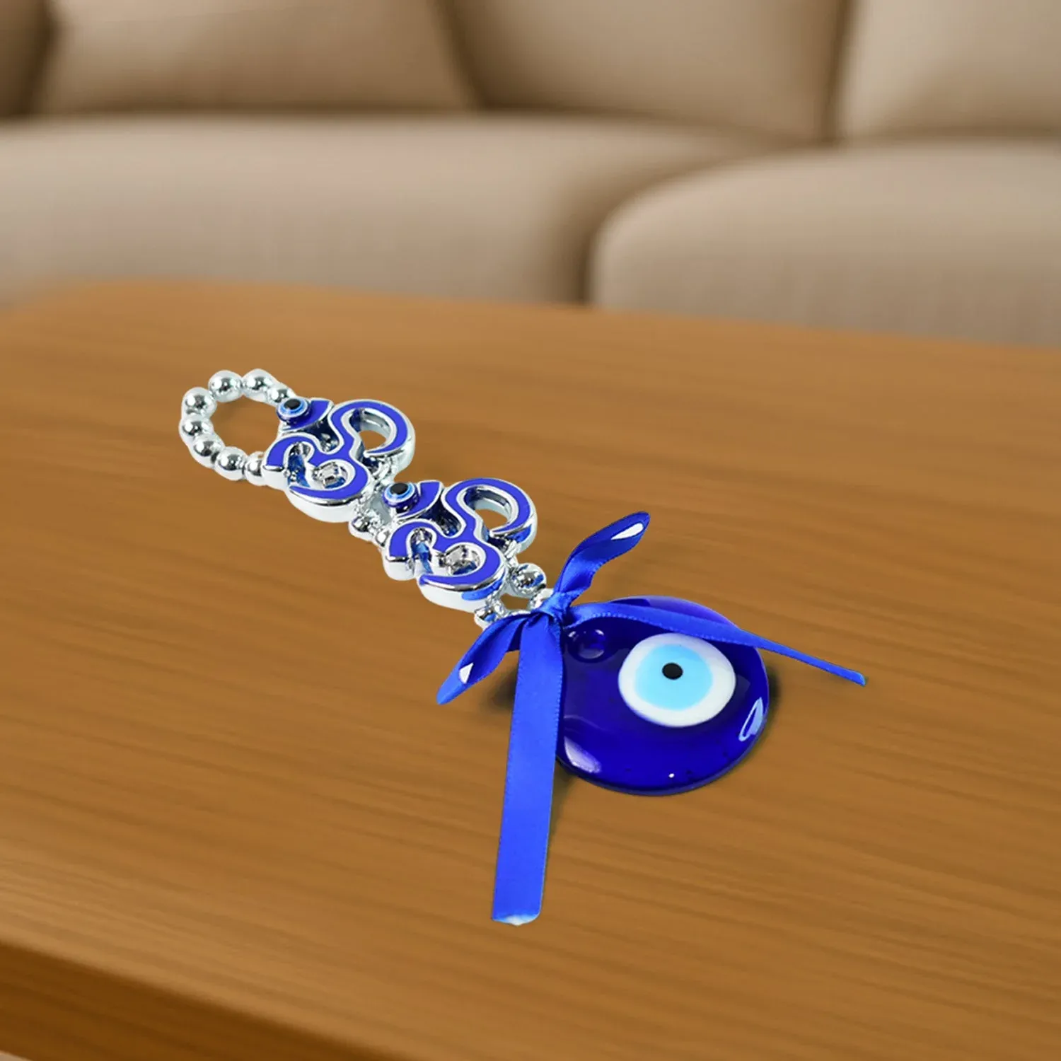 Double OM Evil Eye Hanging – Spiritual Protection Decor - Detailed Feature View 6