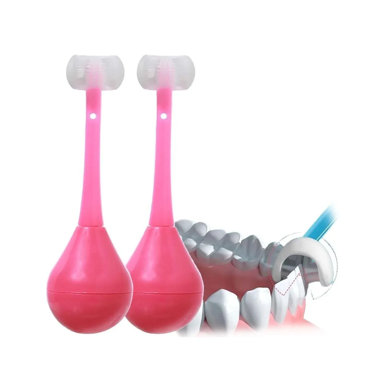 Kids 3-Sided Toothbrush – Gentle Silicone Head for Ages 2-12 | MintGuard - Detailed Feature View 3