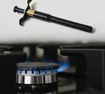 CookAura Stainless Steel Black Gas Lighter for Gas Stove – Durable & Long Lasting