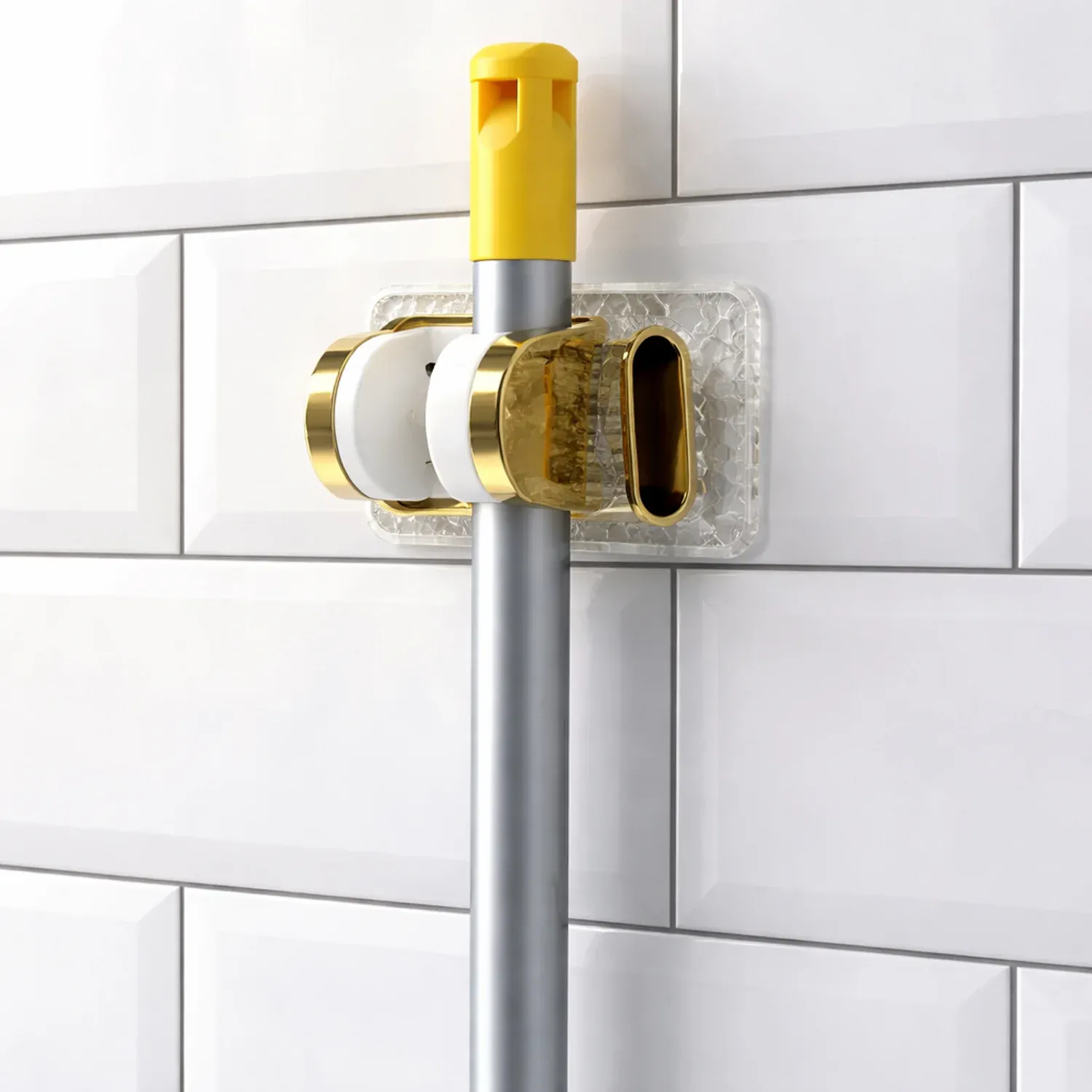 Broom & Mop Holder – Strong Grip Wall Mounted Organizer - Detailed Feature View 2