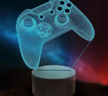 3D Illusion LED Night Lamp with Gaming Controller Design