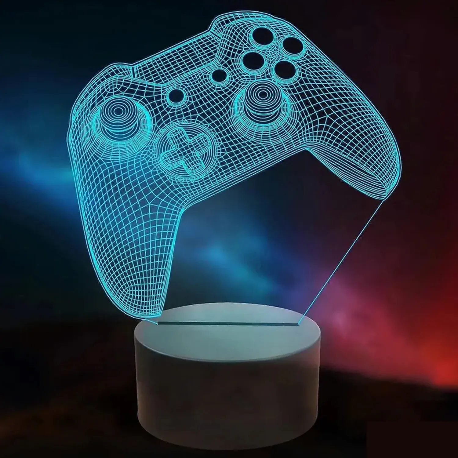 Premium 3D Illusion LED Night Lamp with Gaming Controller Design - Buy Online at Alikart