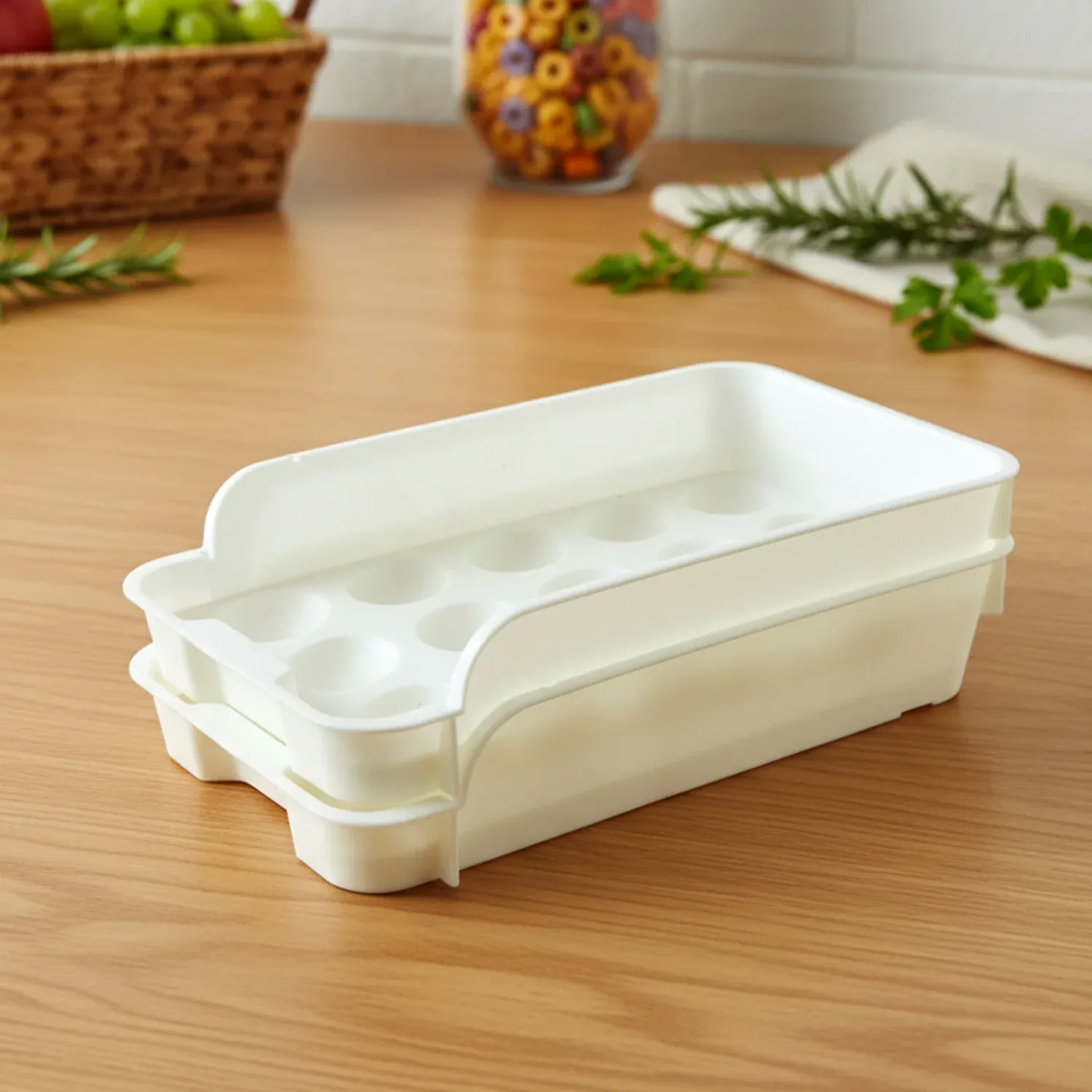 Egg Storage Tray – Space-Saving and Durable Refrigerator Organizer - Detailed Feature View 7