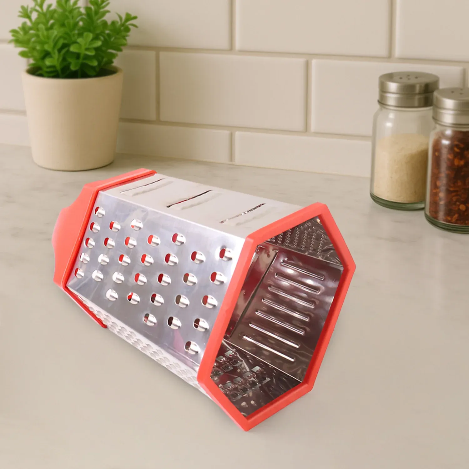 Supermom 7-in-1 Stainless Steel Box Grater with Ergonomic Handle - Detailed Feature View 5