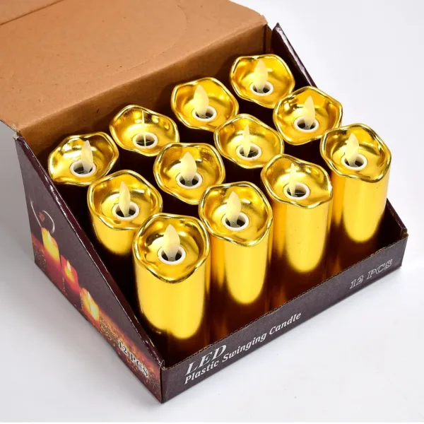 Flickering LED Candles (12 pcs) – Realistic Flame Decor | JubileeJoy