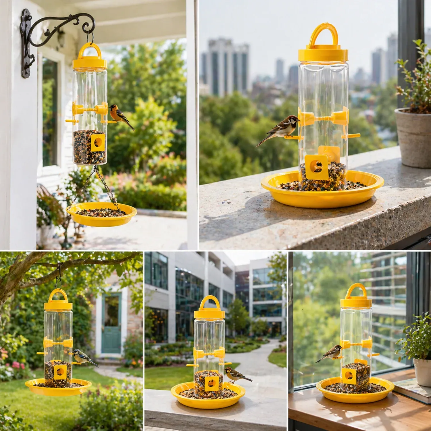 Hanging Bird Feeder with Multi Feeding Ports for Garden & Balcony - Detailed Feature View 4