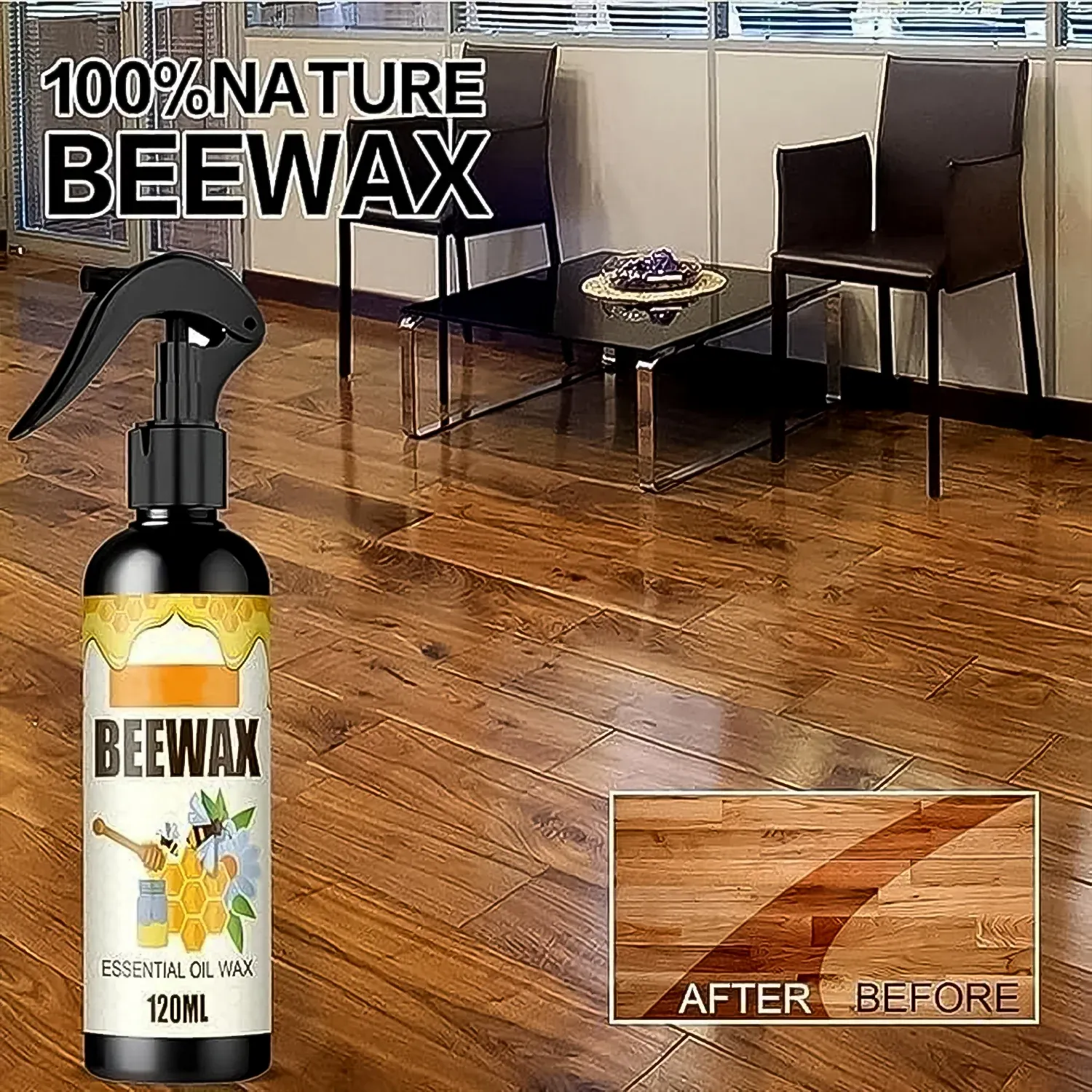 Beeswax Essential Oil Wood Polish Spray 120Ml - (Set) - Detailed Feature View 6