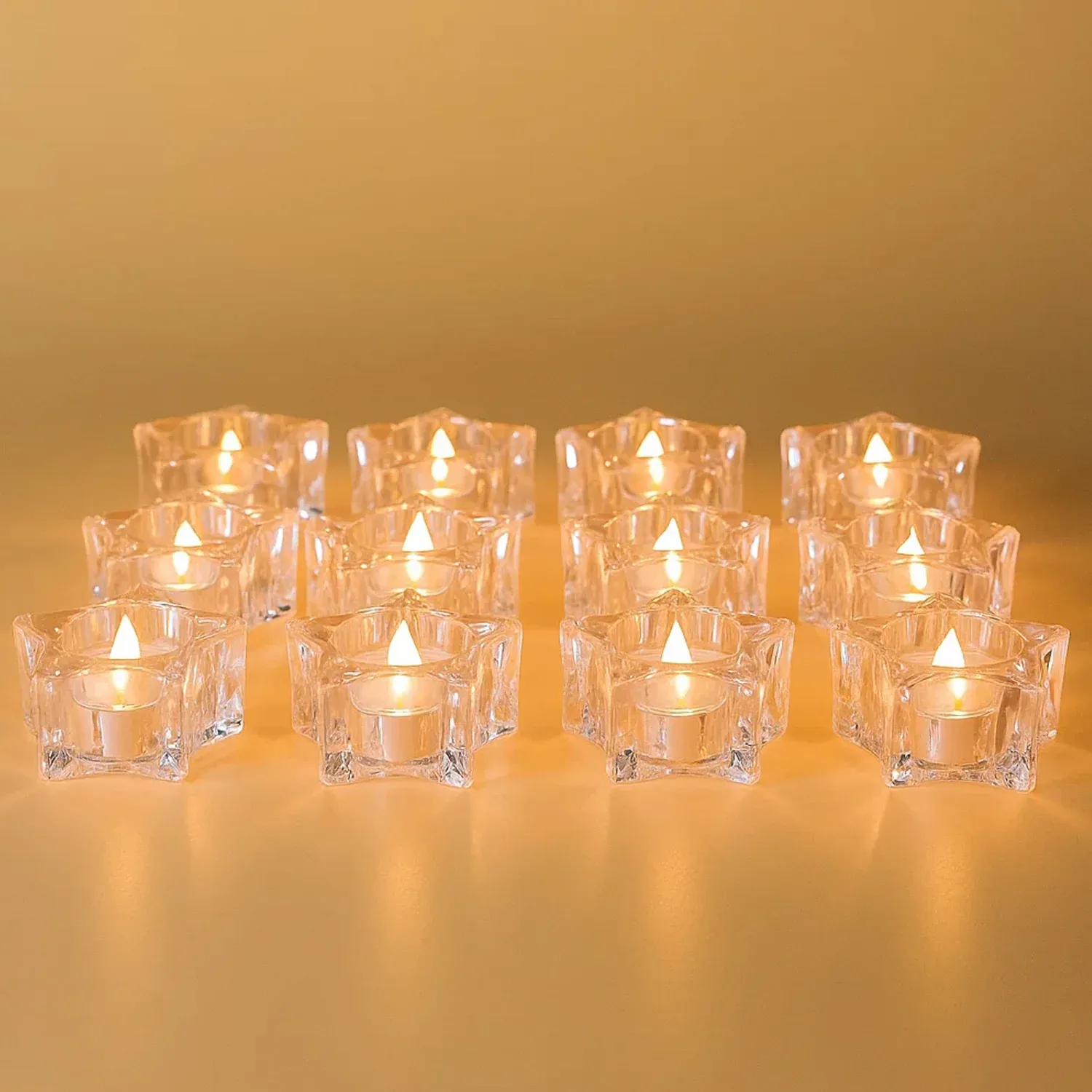 LED Crystal Effect Flameless Candles – Set of 12 Decorative Tealights - Detailed Feature View 6