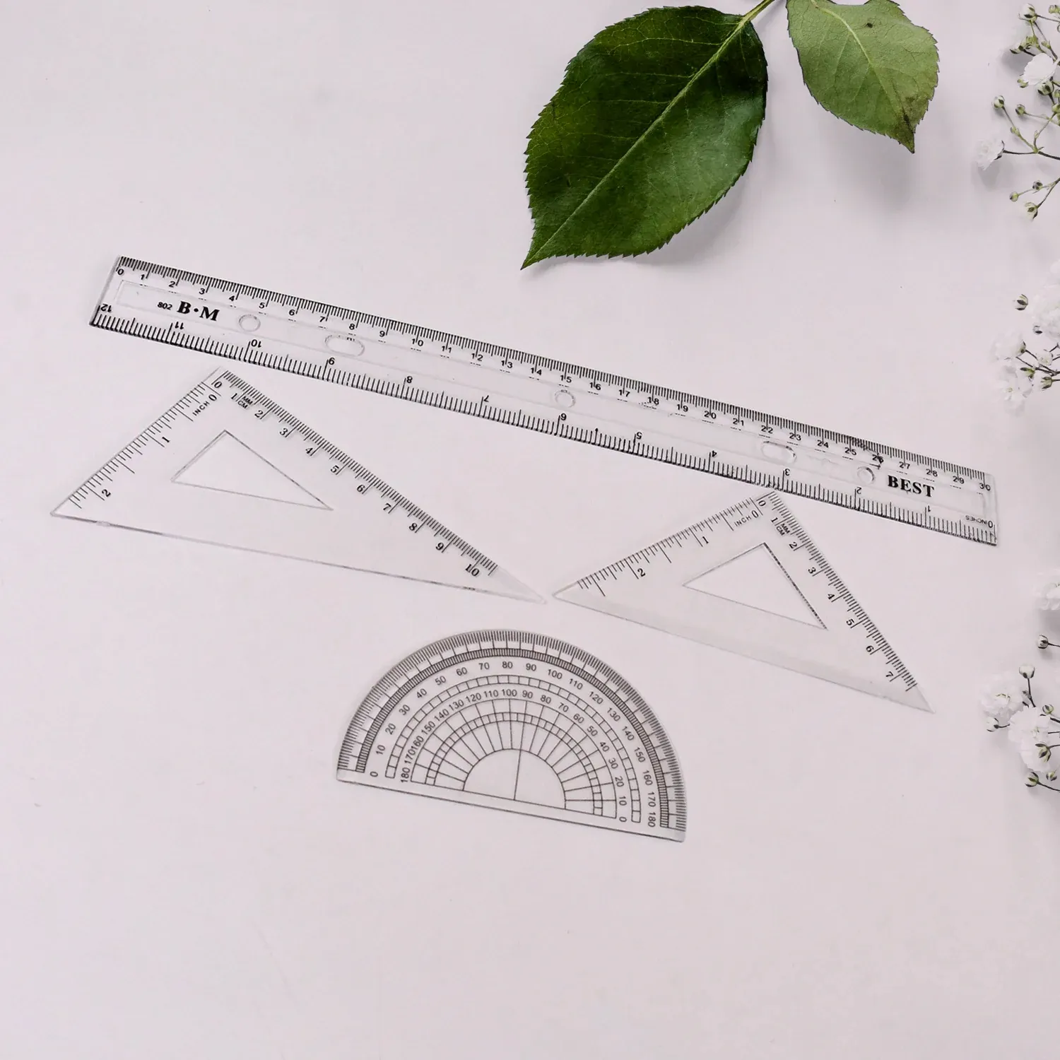 9 in 1 Stationery Set for School Student Office, Draft Rulers - Detailed Feature View 3