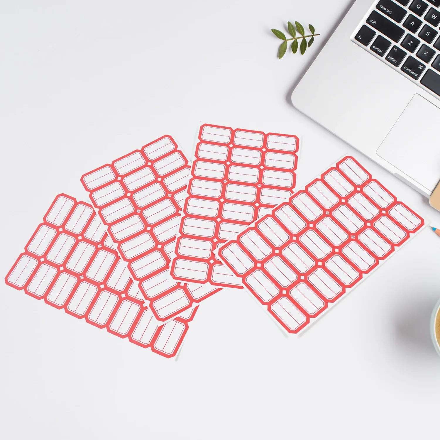 Blank Label Sticker Sheets with Red Border - 10 Multipurpose Sheets - Detailed Feature View 4