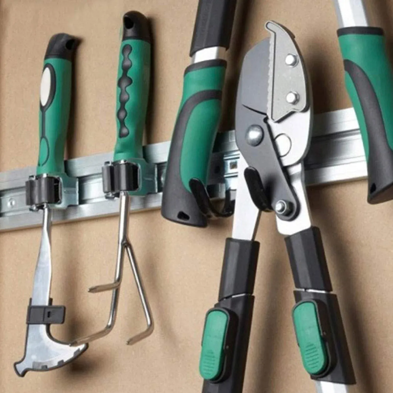 Wall Mount Mop Holder – No-Slide Grip for Home & Garage | GlimmerHome - Detailed Feature View 3