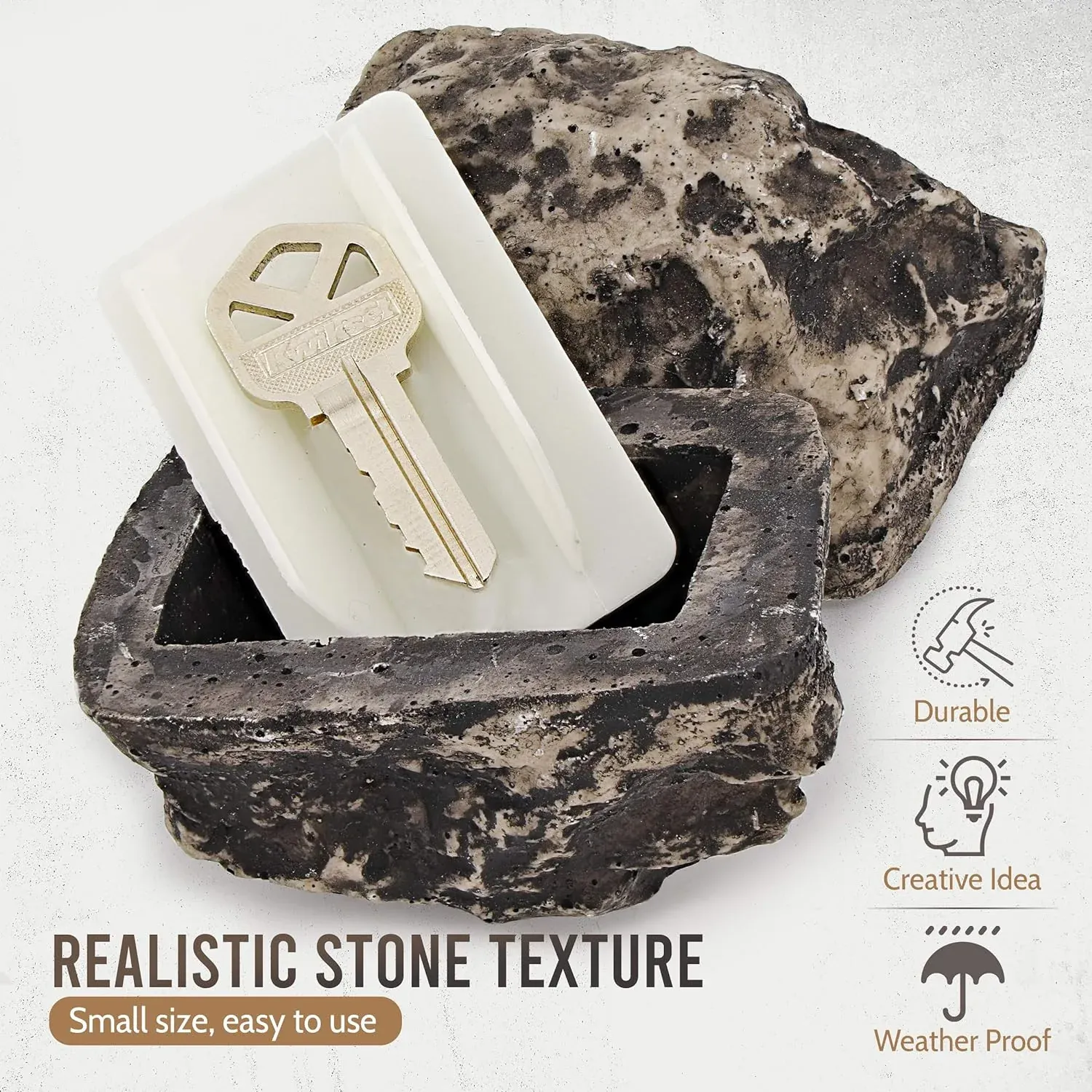 Fake Rock Key Hider – Discreet Outdoor Key Storage | Safelix - Detailed Feature View 3