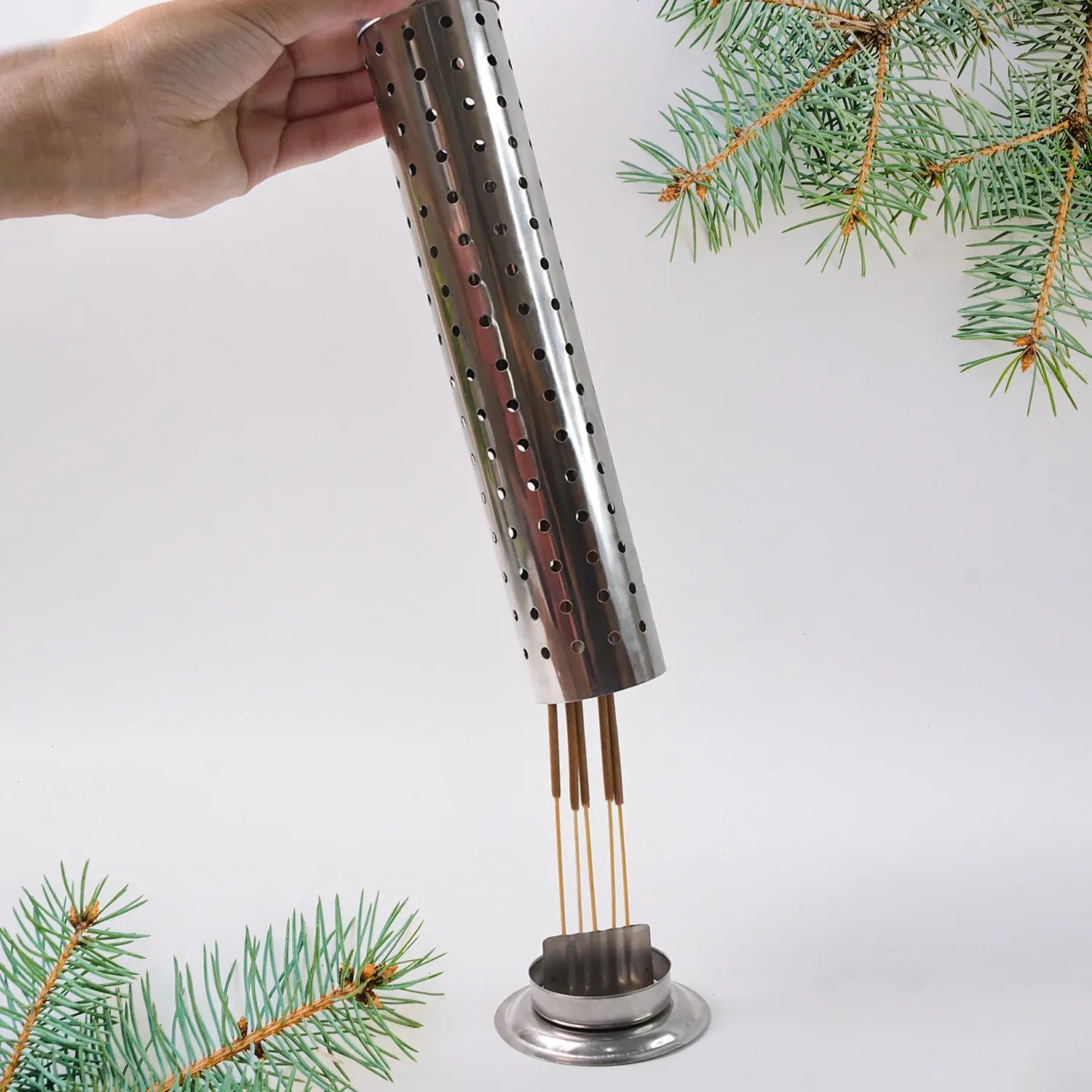 Stainless Steel Agarbatti Stand – Safe Ash Catcher for Puja - Detailed Feature View 3