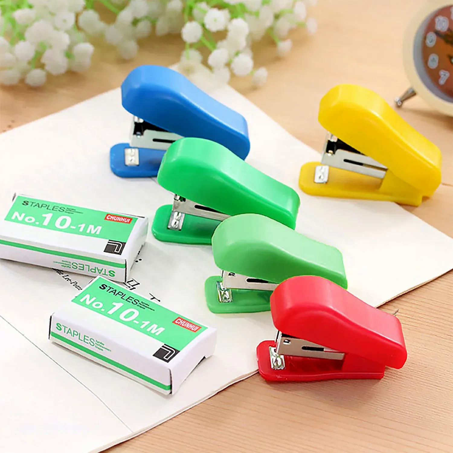 Premium Mini Stapler Set Staples – Assorted Colors | No.10 Staplers with Pins (20 pcs Set) - Buy Online at Alikart