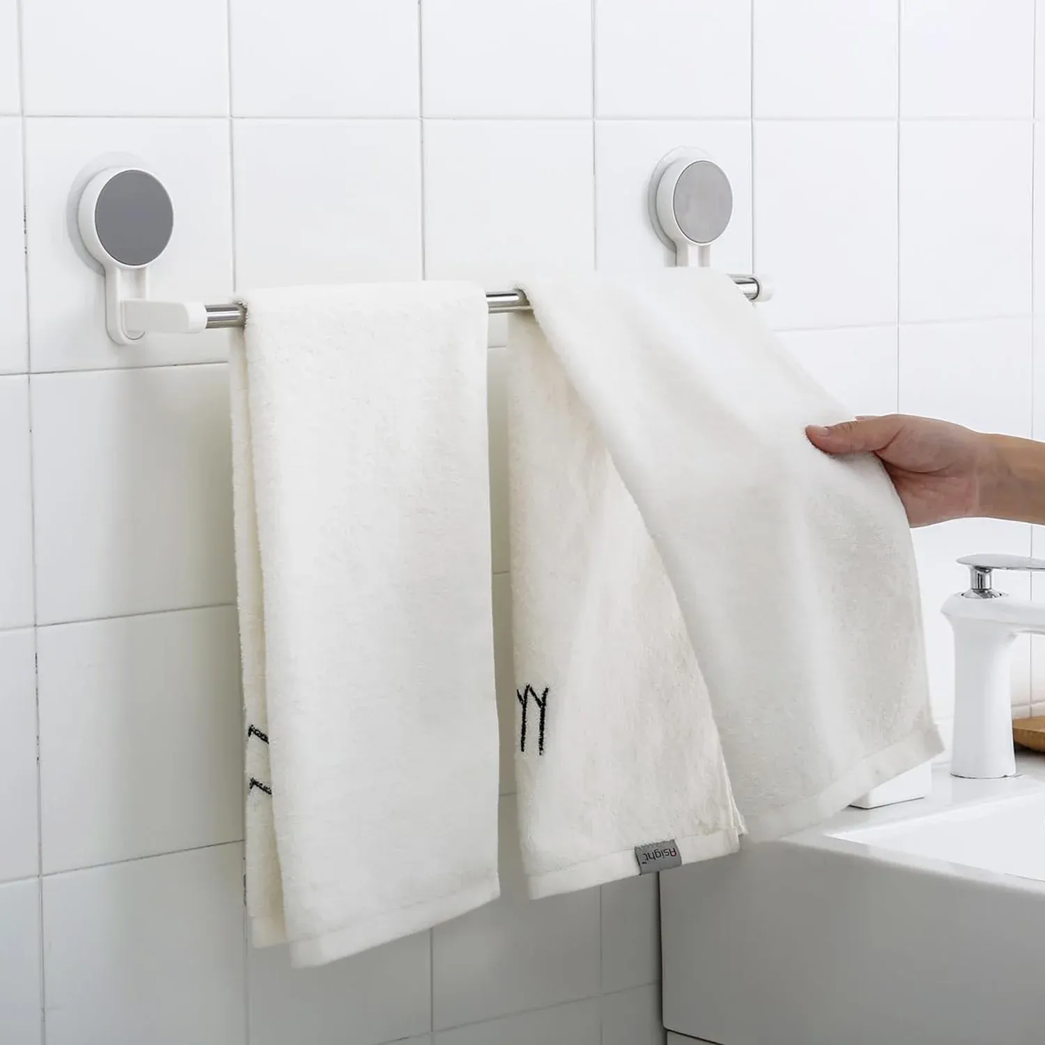 Self-Adhesive Rust-Resistant Towel Rod - Punch-Free Mount - Detailed Feature View 7
