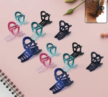 Plastic Hair Clamp Grip, Simple Matte Hair Barrette Clamp (12 Pc /  Mix Design)